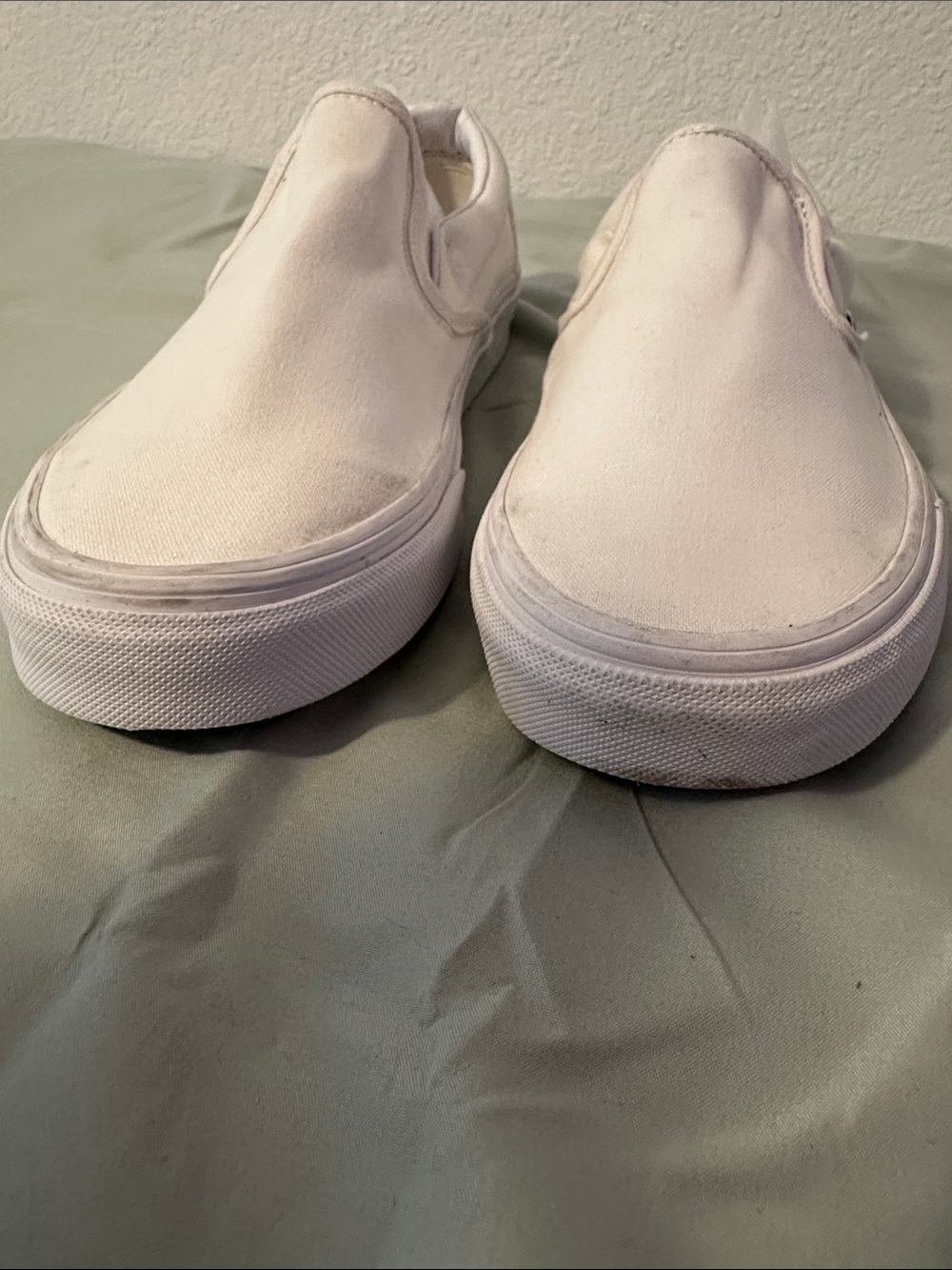 Vans Slip-On Canvas Loafers in Light Gray